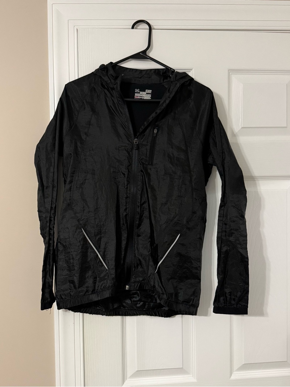 Under Armour Black Hooded Windbreaker with Reflective Accents